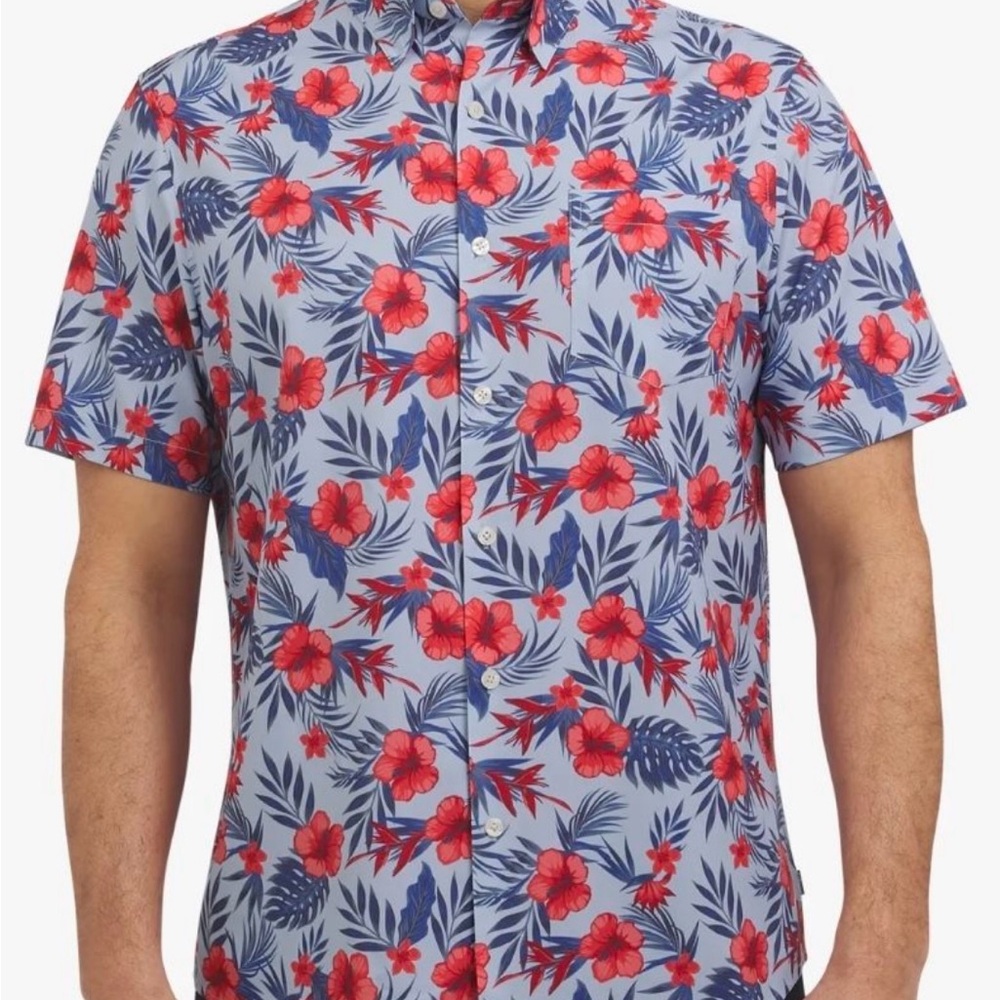 NWT Men’s Chaps Floral Button Down Shirt UPF 50 sun protection